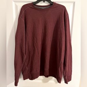 Eddie Bauer Mens Tall XL or TXL Pullover Long Sleeve Crew Neck Red/Maroon